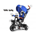 Trojkolka Tiny Bike 3v1 so štítom - modrá
